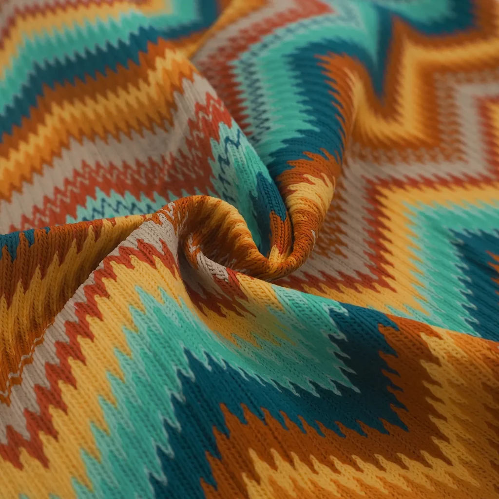 Stock dormant tissu et maille maillot de bain zigzag